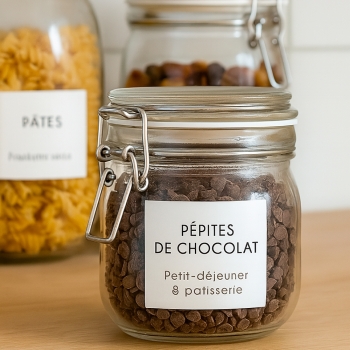 80 étiquettes autocollantes pour bocaux – Organisation cuisine chic