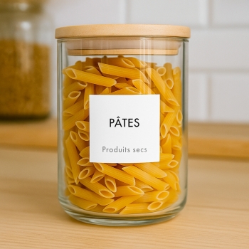 80 étiquettes autocollantes pour bocaux – Organisation cuisine chic