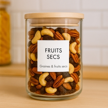 80 étiquettes autocollantes pour bocaux – Organisation cuisine chic