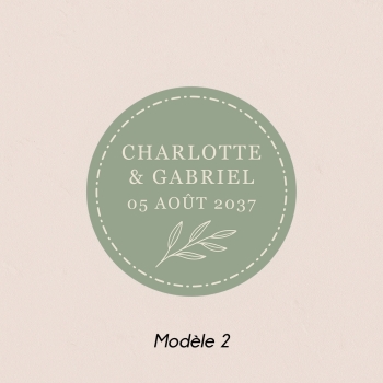 Stickers Mariage Ronds Personnalisés – 4 cm – Style Chic & Champêtre