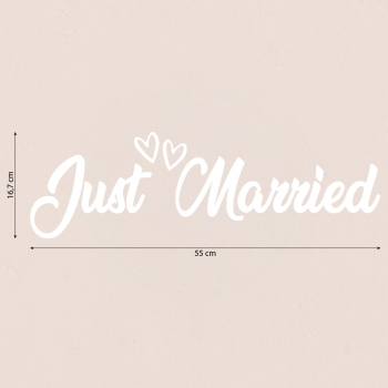 Autocollant Voiture "Just Married" – 55 x 16,7 cm