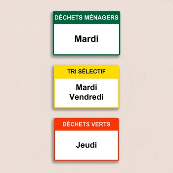 Stickers Collecte des Déchets – Lot de 3 autocollants personnalisés pour conteneurs