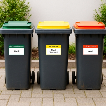 Stickers Collecte des Déchets – Lot de 3 autocollants personnalisés pour conteneurs
