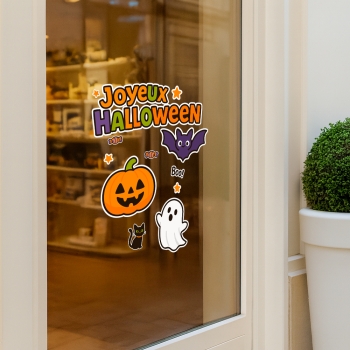 Stickers Halloween vitrine – Décoration adhésive grand format
