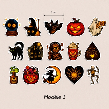 Stickers Halloween Petit Format – Lot de 45